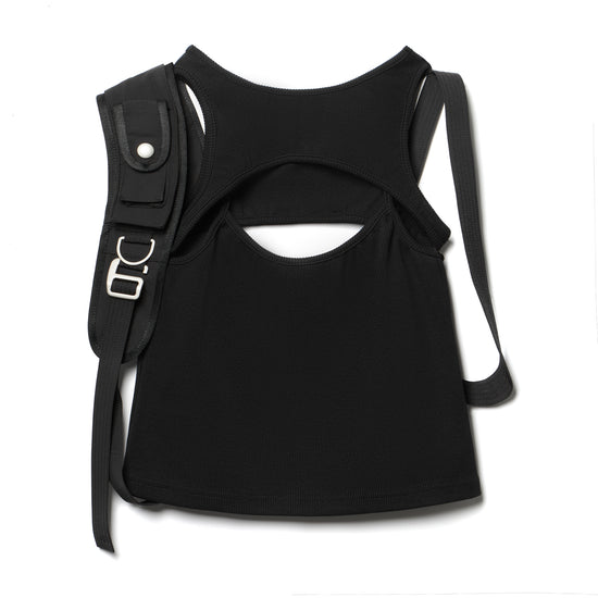TANK TOP WITH POCKET HARNESS - Black