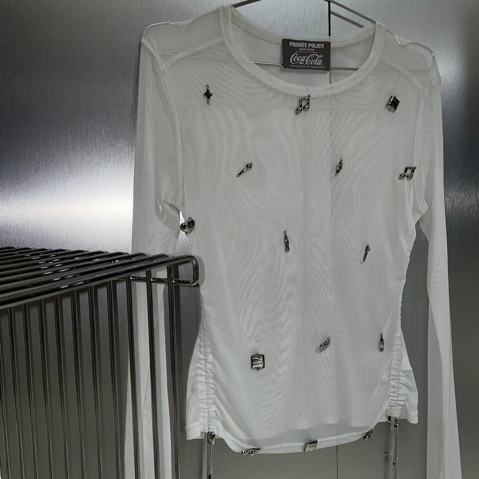 K-Wave Silver Charm Mesh Top