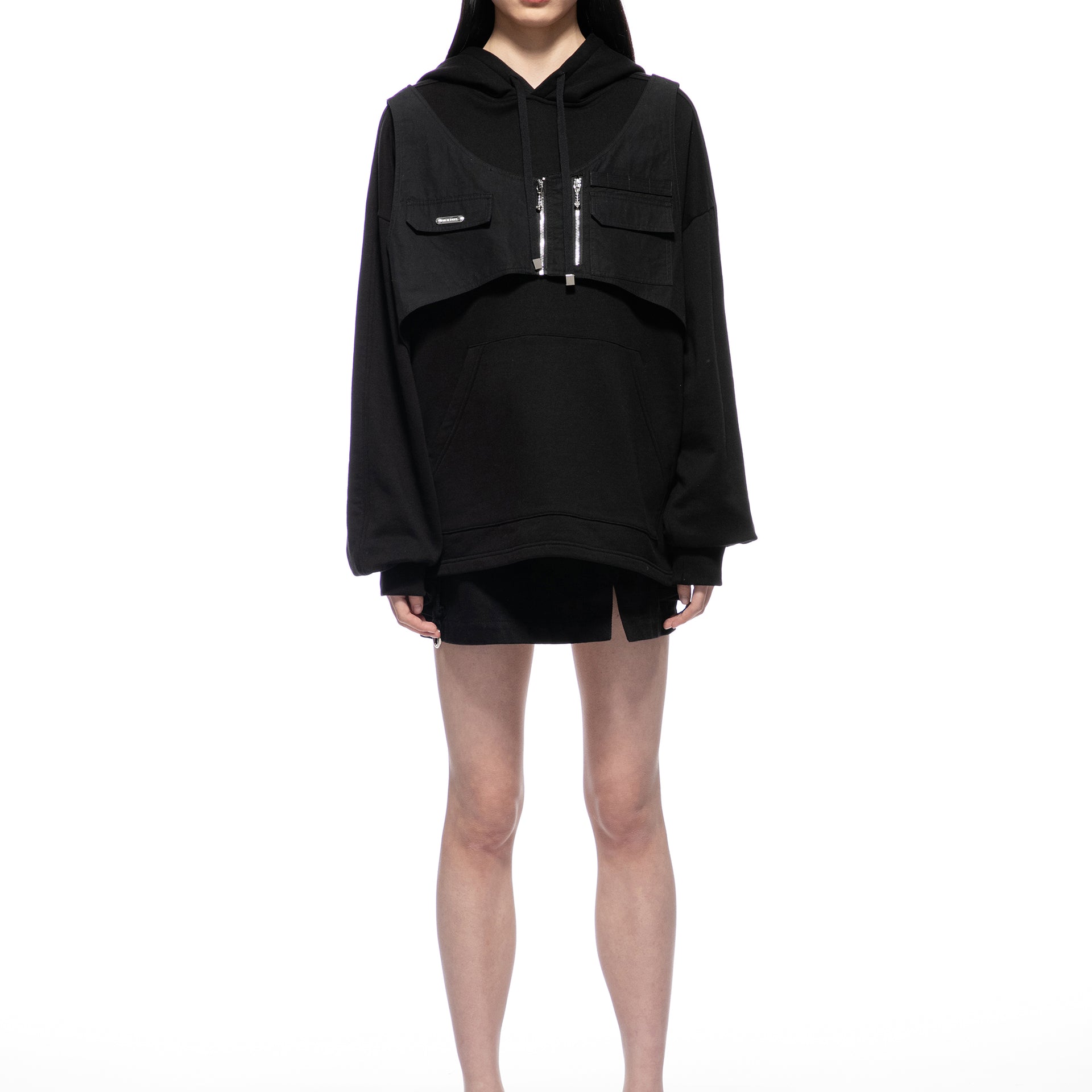 Chest Harness Hoodie - Black